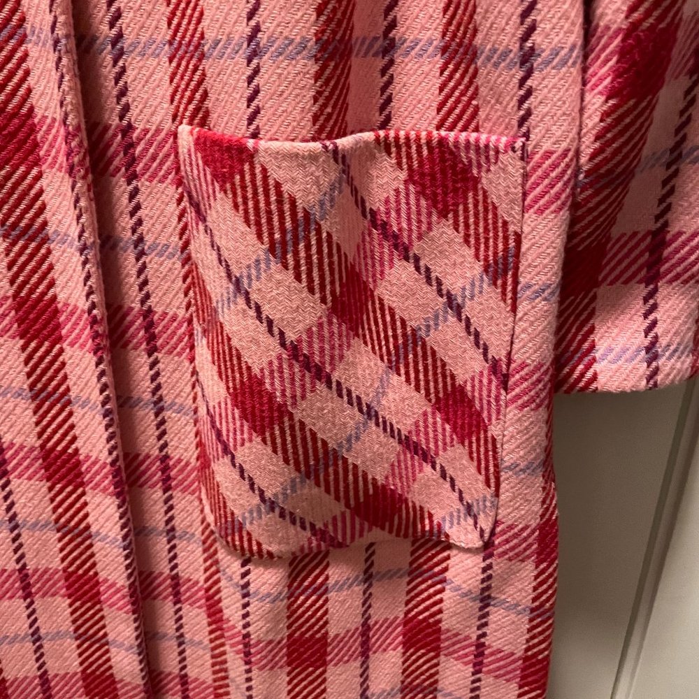 TOPSHOP Suzy Check Plaid Pink Side Split Jacket - Picture 7 of 10